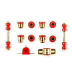 1955 1956 1957 Chevrolet Full Size Red Polyurethane New Front End Suspension Master Rebuild Kit with Idler Arm Bushing Repair Kit