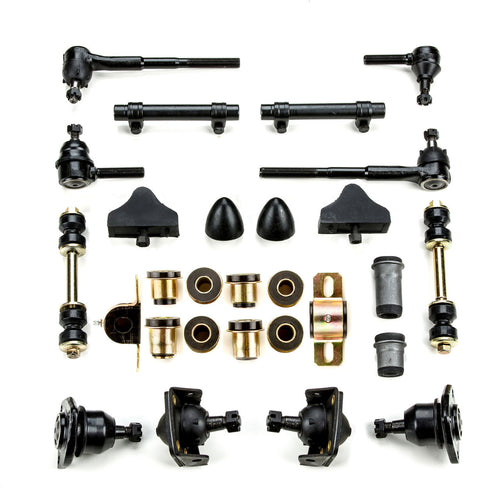 1955 1956 1957 Chevrolet Full Size Black Polyurethane New Front End Suspension Master Rebuild Kit with Idler Arm Bushing Repair Kit