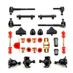 1955 1956 1957 Chevrolet Full Size Red Polyurethane New Front End Suspension Master Rebuild Kit with Idler Arm Bushing Repair Kit