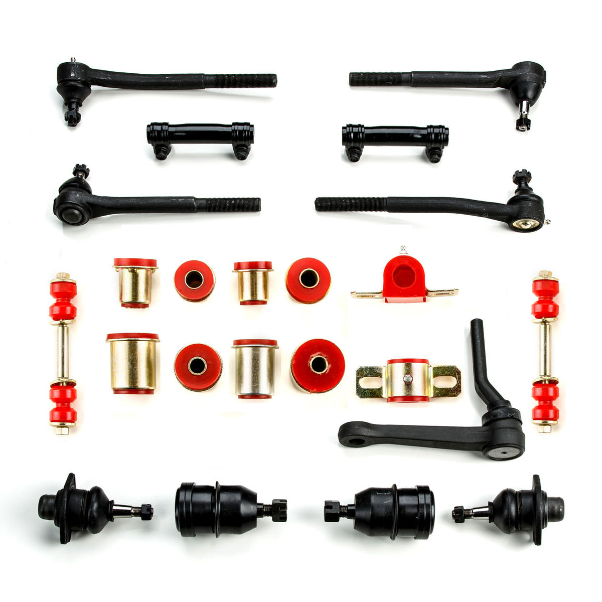 1975 1976 1977 1978 1979 Chevrolet Camaro Red Polyurethane New Front End Suspension Rebuild Kit with Idler Arm