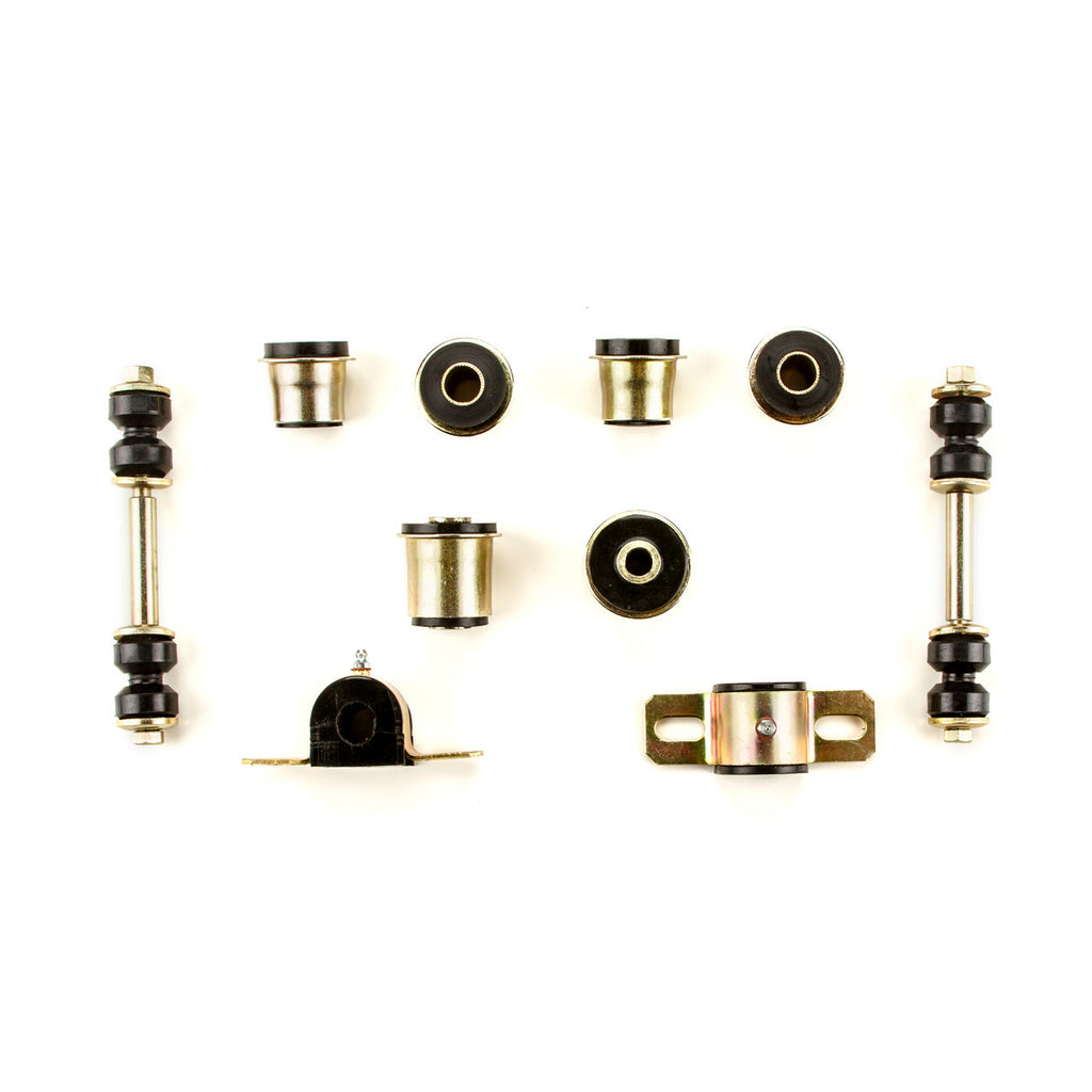 1962-1967 Chevrolet Chevy II Nova Black Polyurethane New Front End Suspension Master Rebuild Kit with Idler Arm Bushing Repair Kit