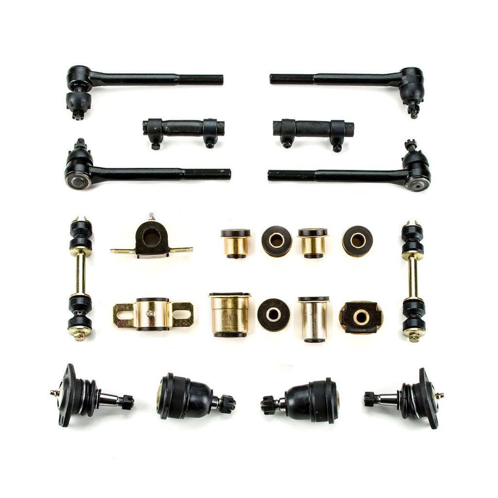 1971 1972 Pontiac GTO LeMans Black Polyurethane New Front End Suspension Rebuild Kit with Oval Control Arm Bushings