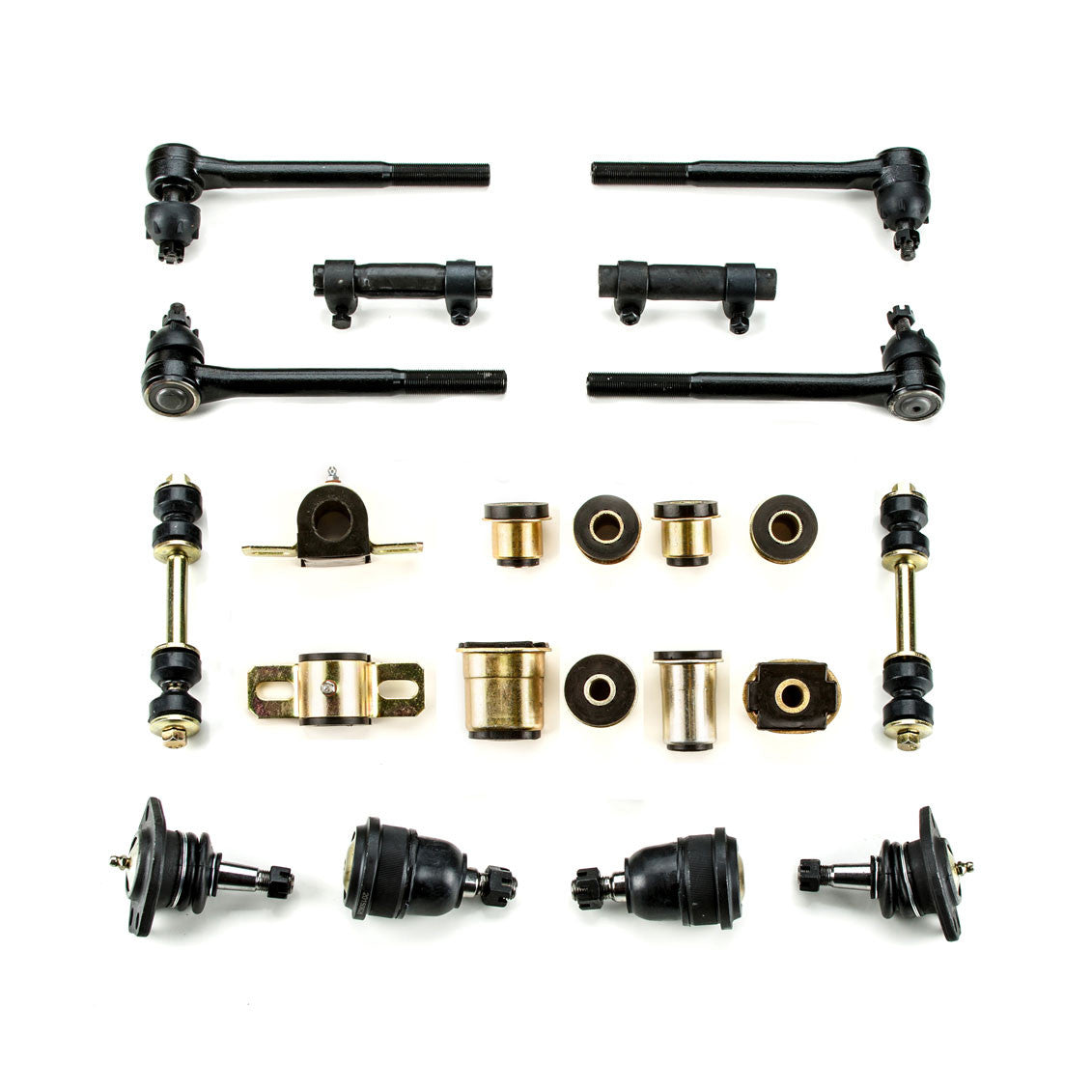 1971 1972 Oldsmobile  442 Cutlass Black Polyurethane New Front End Suspension Rebuild Kit with Oval Control Arm Bushings