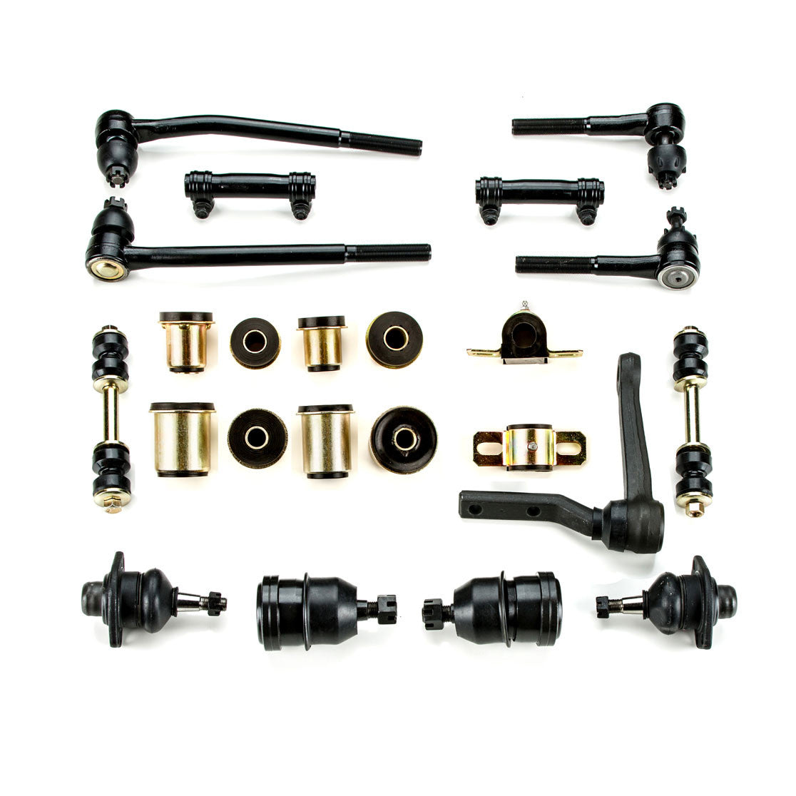 1974 1975 Pontiac Firebird Trans Am Black Polyurethane New Front End Suspension Rebuild Kit with Idler Arm
