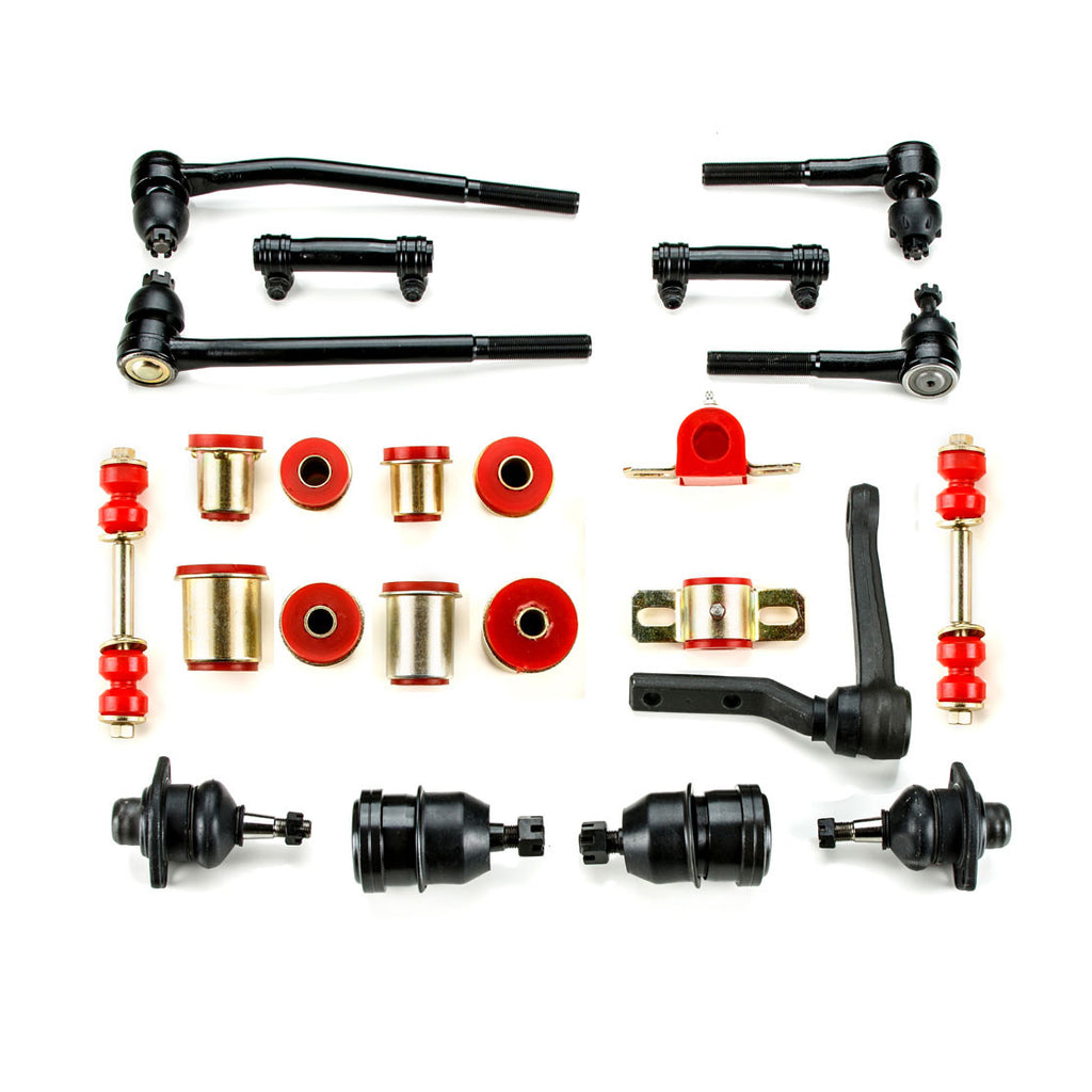 1974 1975 Pontiac Firebird Trans Am Red Polyurethane New Front End Suspension Rebuild Kit with Idler Arm
