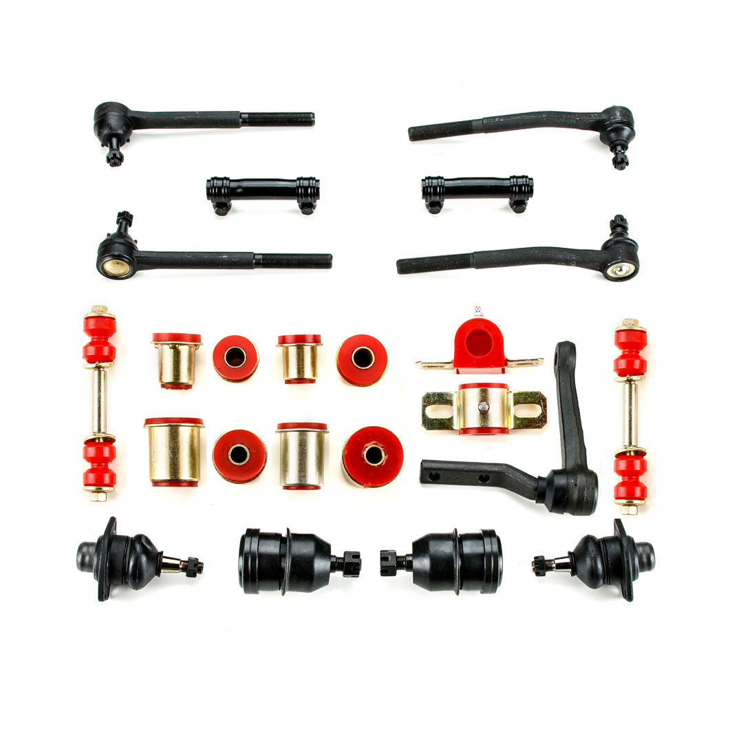 1976 1977 1978 1979 Pontiac Firebird Trans Am Red Polyurethane New Front End Suspension Rebuild Kit with Idler Arm