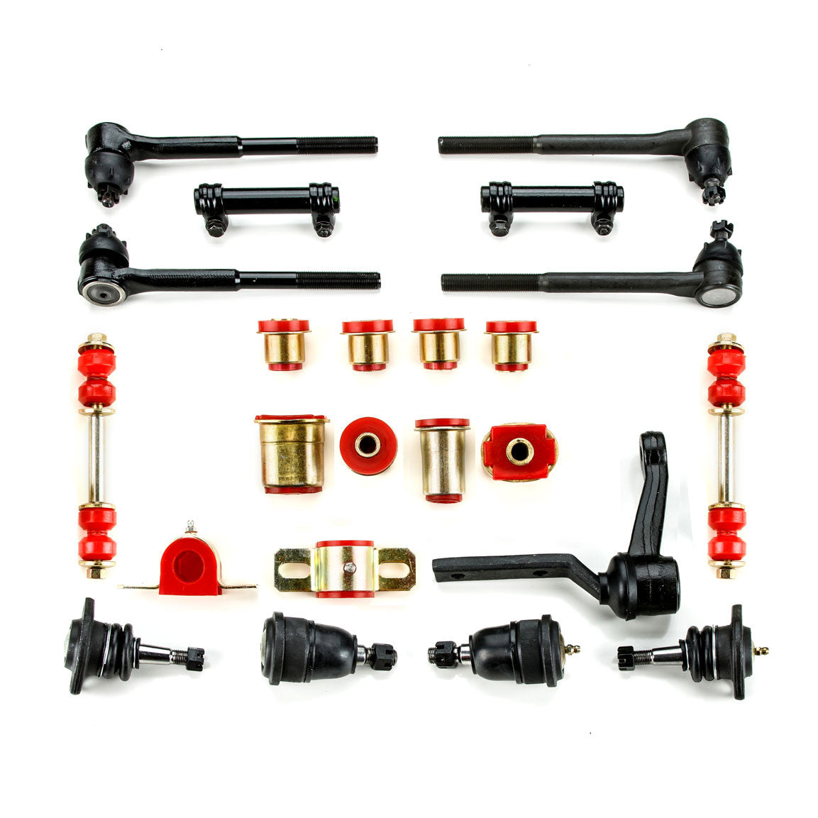1969 1970 Pontiac Grand Prix Red Polyurethane New Front End Suspension Rebuild Kit with Idler Arm