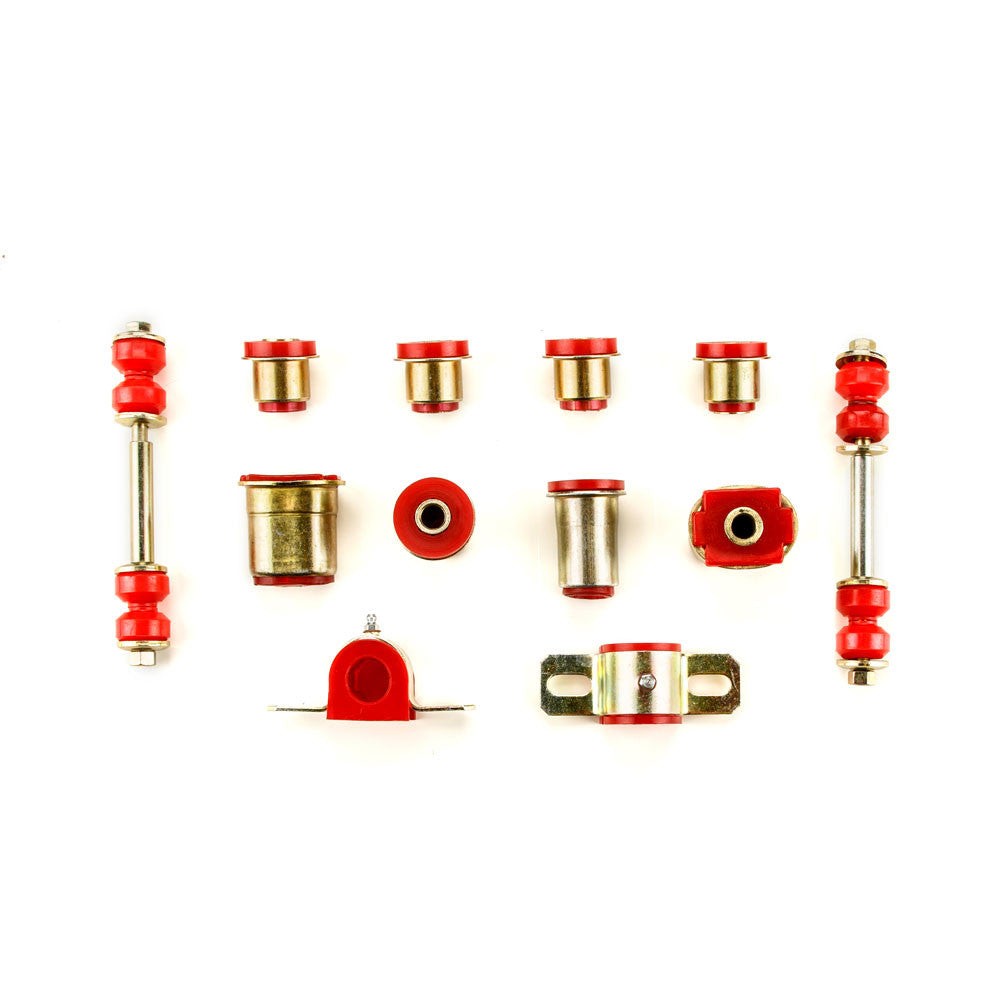 1969 1970 1971 1972 Pontiac GTO LeMans Tempest Red Polyurethane New Front End Suspension Bushing Set with Oval Control Arm Bushings