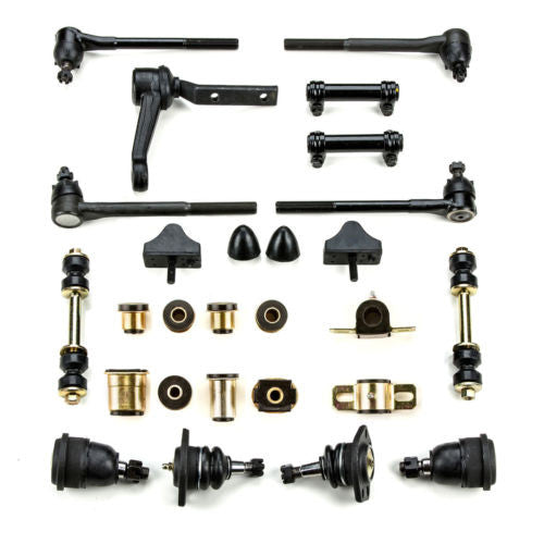 1970 Chevrolet Chevelle Monte Carlo El Camino Black Polyurethane New Front End Suspension Master Rebuild Kit with Oval Control Arm Bushings